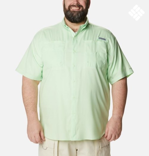 Men's Columbia PFG Tamiami II Short Sleeve Shirts Green | Plus Size CA-A30L5